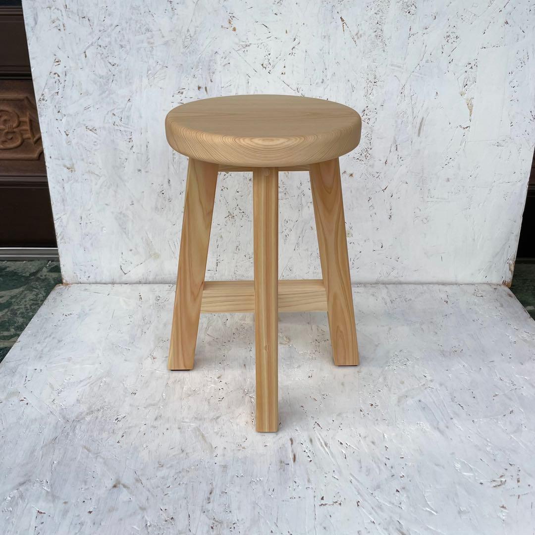 レモネード　国産ひのき　丸椅子　木製スツール　6脚