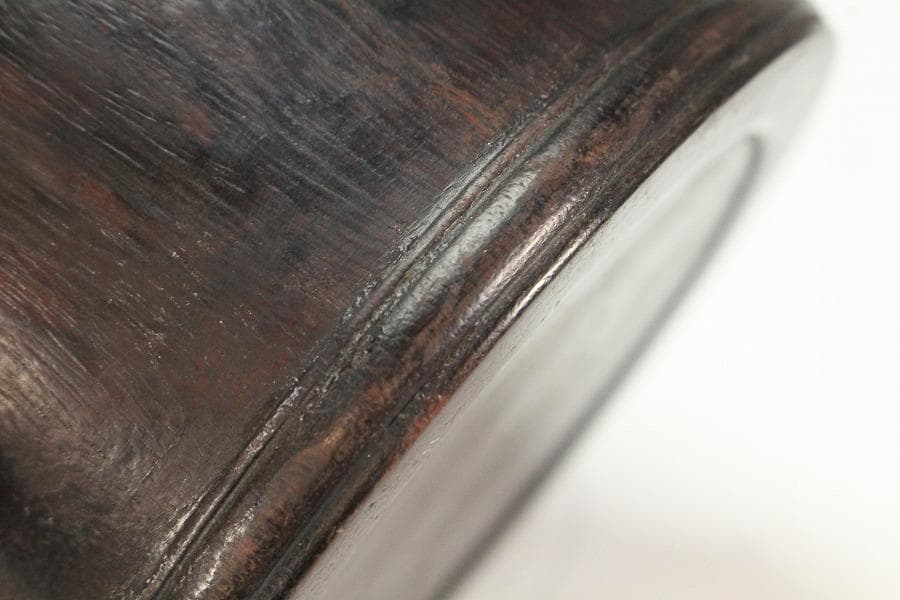 中国美術 紫檀 筆筒 文房四宝 高12.5cm(HA421)