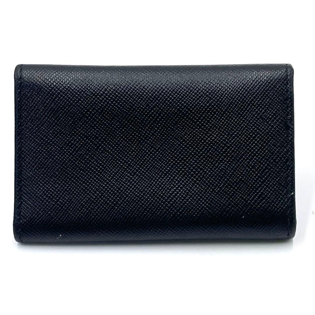 極美品○ PRADA プラダ キーケース 6連 三角ロゴ サフィアーノ レザー