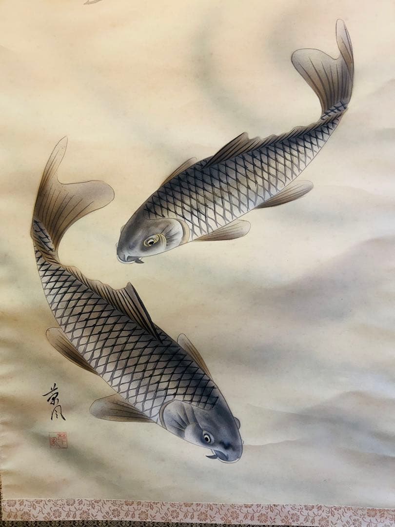 草風　水墨画 山水画 風景画 掛け軸 壁掛け飾り