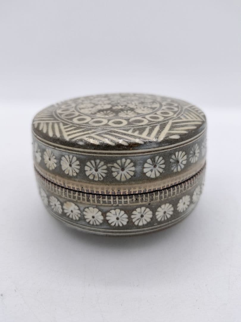 c455 香合 富士五湖窯 青三島 細川秀年 木箱 茶道具 古物