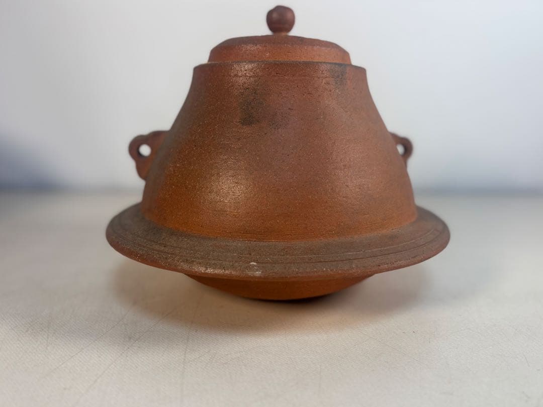 陶器製茶道具 鳳凰風炉 茶釜 敷板(皿)付き