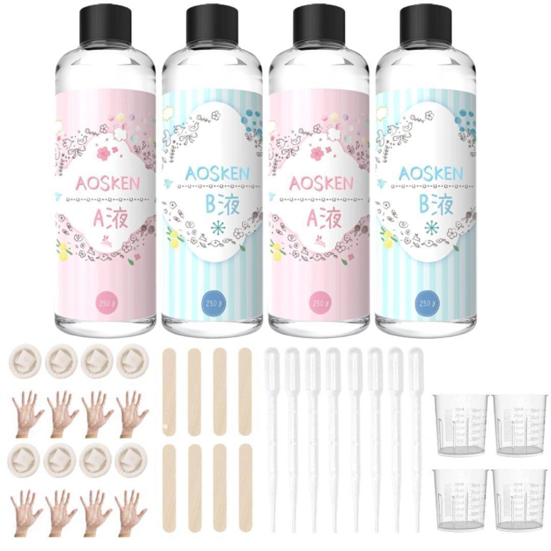 しらたま★1000g×3個★レジン液★大容量★セット★AB液エポキシ樹脂