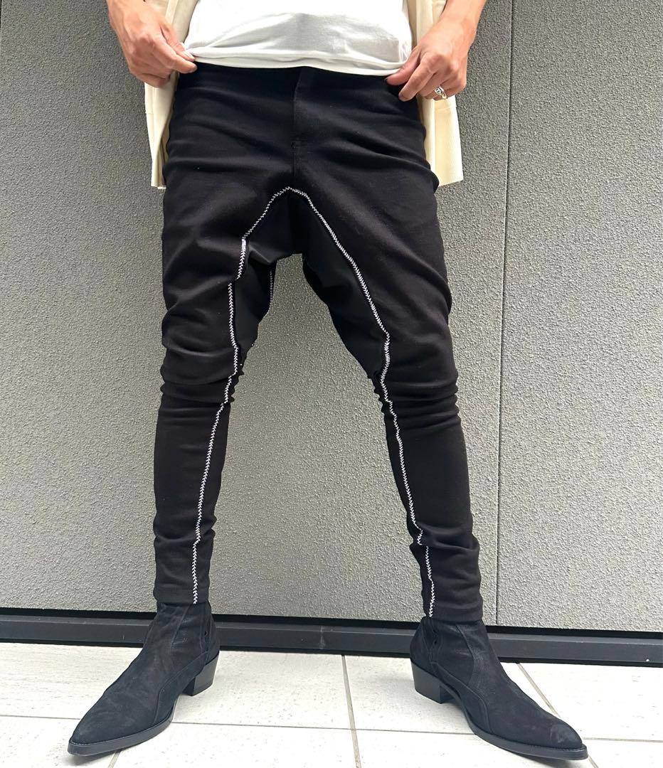 オーダー品】サルエル パンツ デニム 黒 ブラック スキニー 検 GACKT