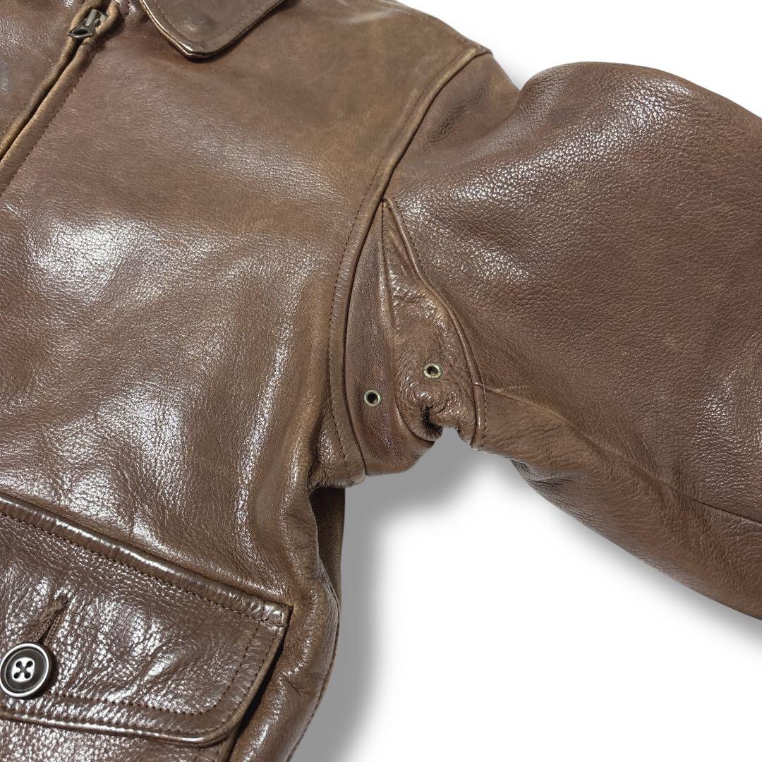 マ*ゆ様 90s ラルフローレン a2 フライトジャケット ブラウン 雰囲気抜群