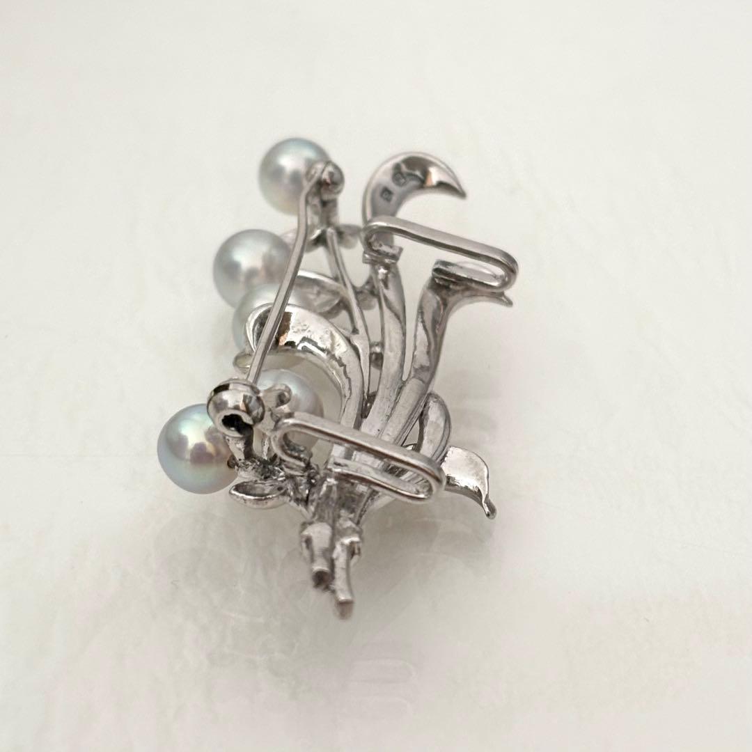 380【ミキモト】シルバー パール ブローチ 帯留めの通販はau PAY