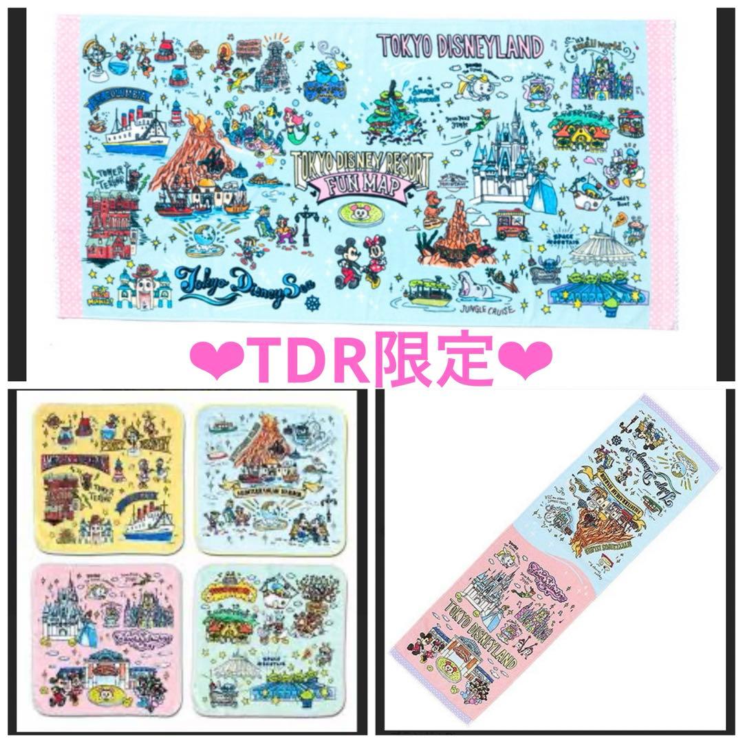 【購入前コメント必須】ディズニーリゾート☆ファンマップ☆タオルセット