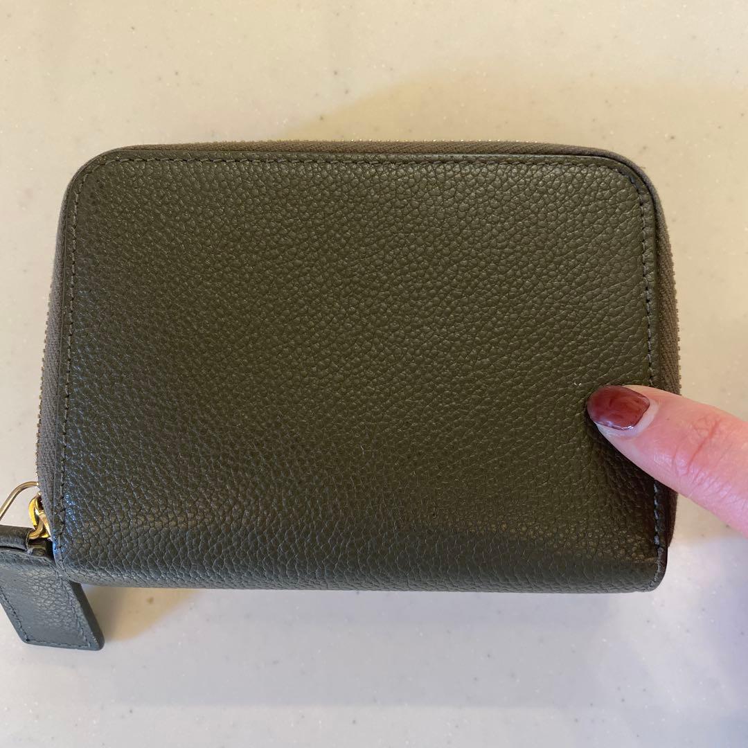 〈美品〉SAINT LAURENT PARIS 折り財布 レザー カーキ　箱有り