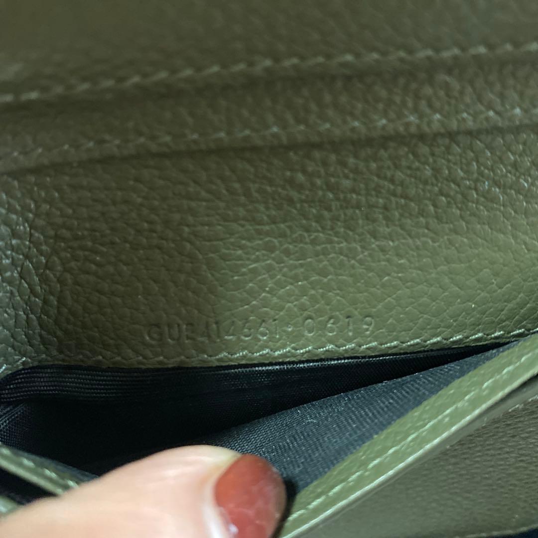 〈美品〉SAINT LAURENT PARIS 折り財布 レザー カーキ　箱有り