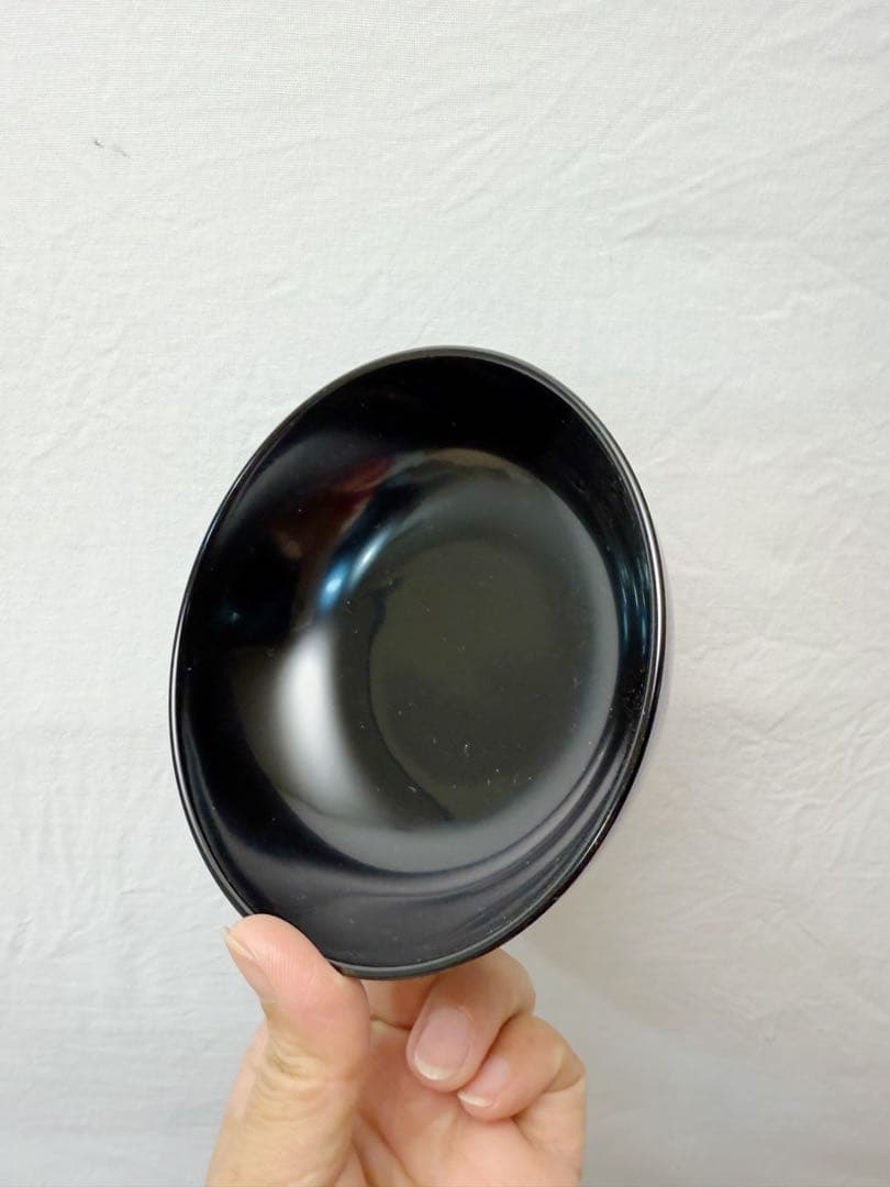 未使用 懐石道具 黒塗 四つ椀 小丸椀 3客揃