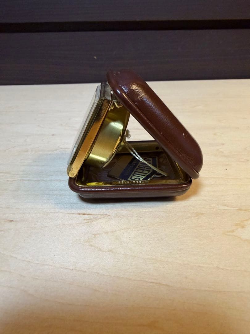 ANGELUS 置時計 トラベルクロック 手巻き アラーム付き スイス製 稼働