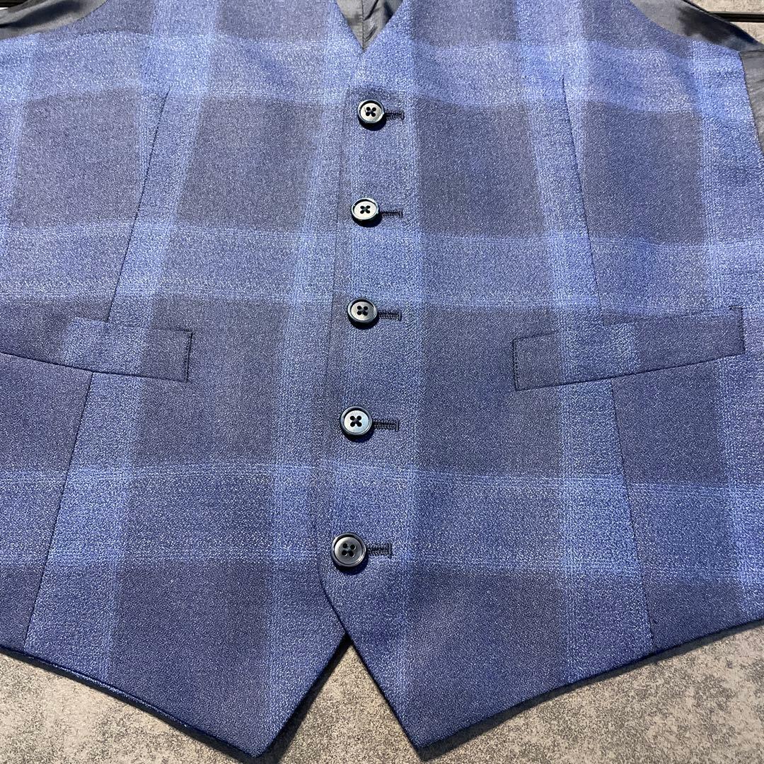 LARDINI横浜高島屋正規店購入　ジレ チェック柄 シルク混 定価82500円