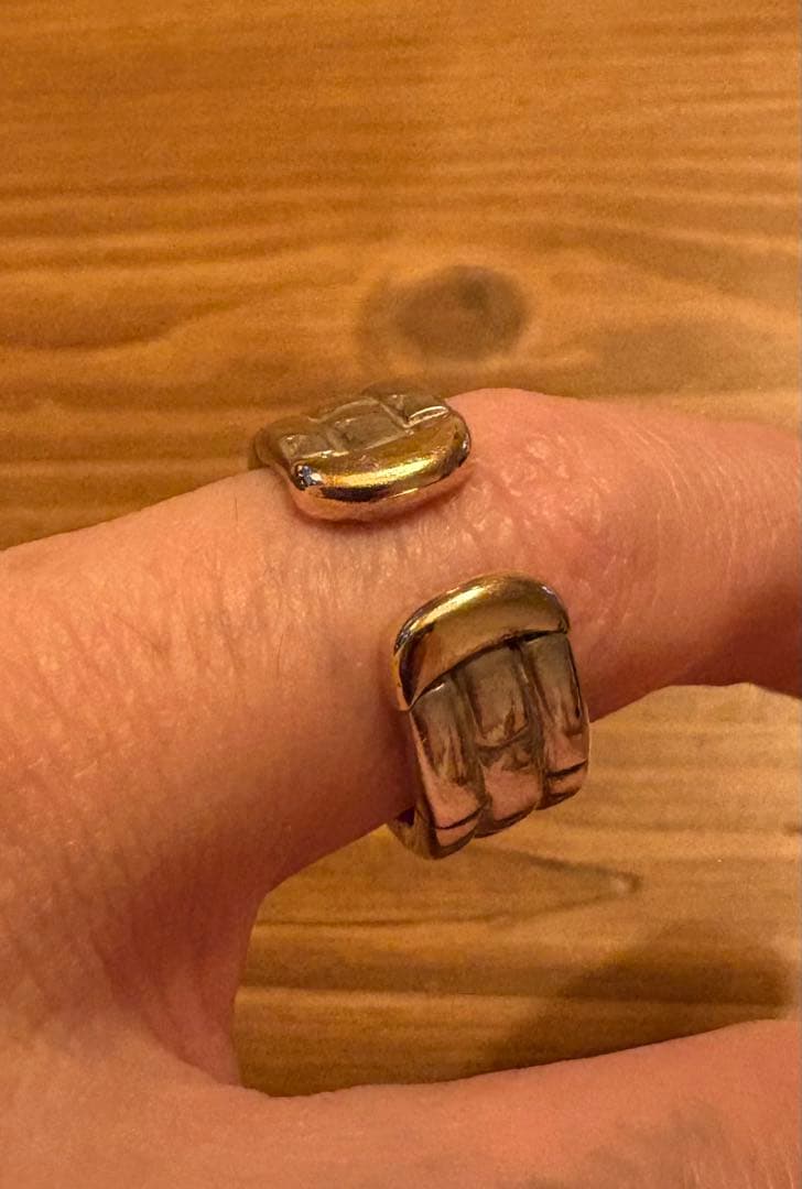 ete K10金 銀 コンビネーションリング 11号 エテ silver 925