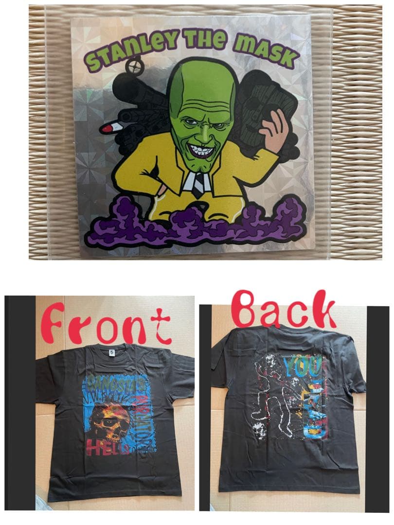 coolio Tシャツ　マスク　MASK ラップリマン MASK crazy リプリント Tシャツ 半袖 メンズ 新品 個性的 黒 LMの通販