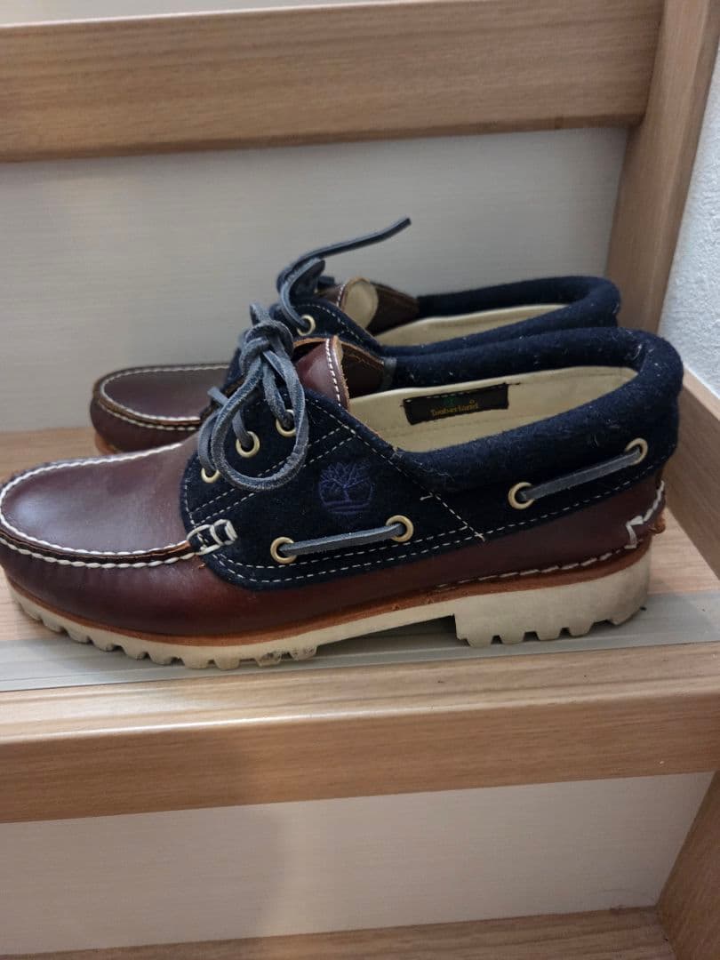 Timberland デッキシューズ ブラウン・ネイビー　26.0くらい