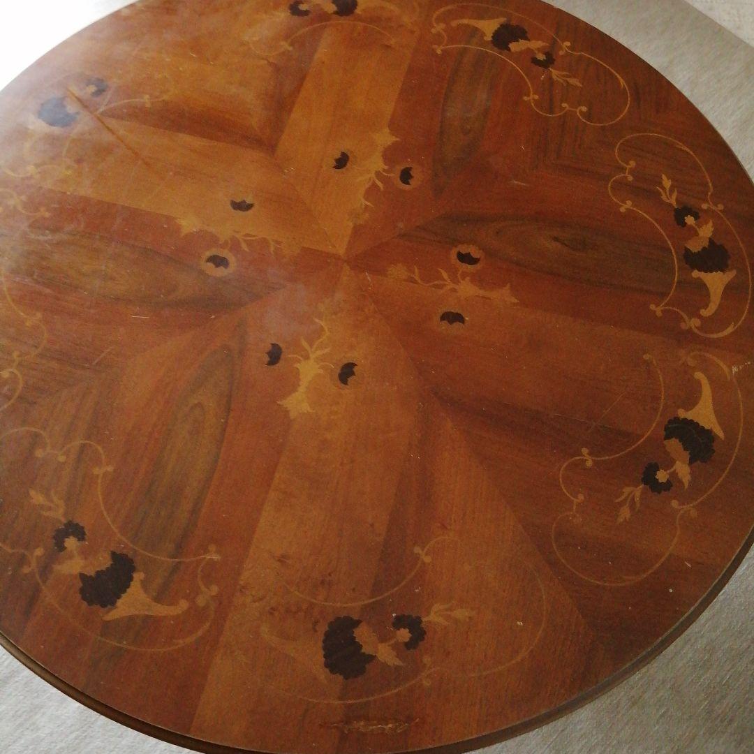❴お値下げ❵ イタリア　象嵌　丸テーブル　アンティーク　ダイニングテーブル