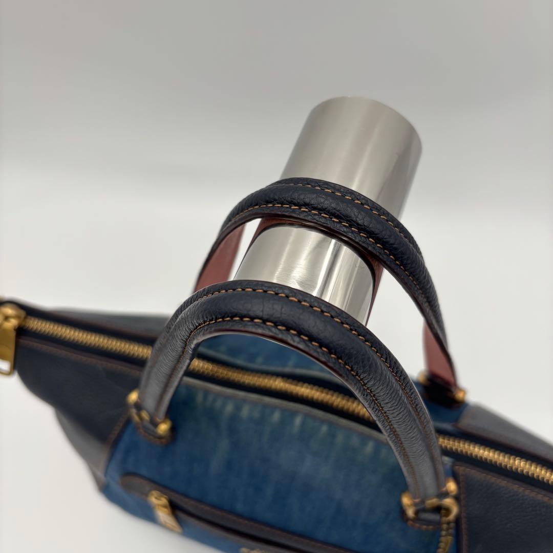 COACH コーチ デニムブルー ショルダーバッグ 2way ティーローズ