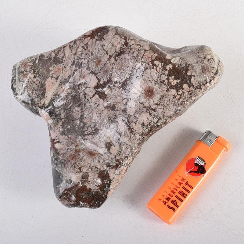 天然石 鑑賞石 菊花石 置物 重さ約1423g V R8540