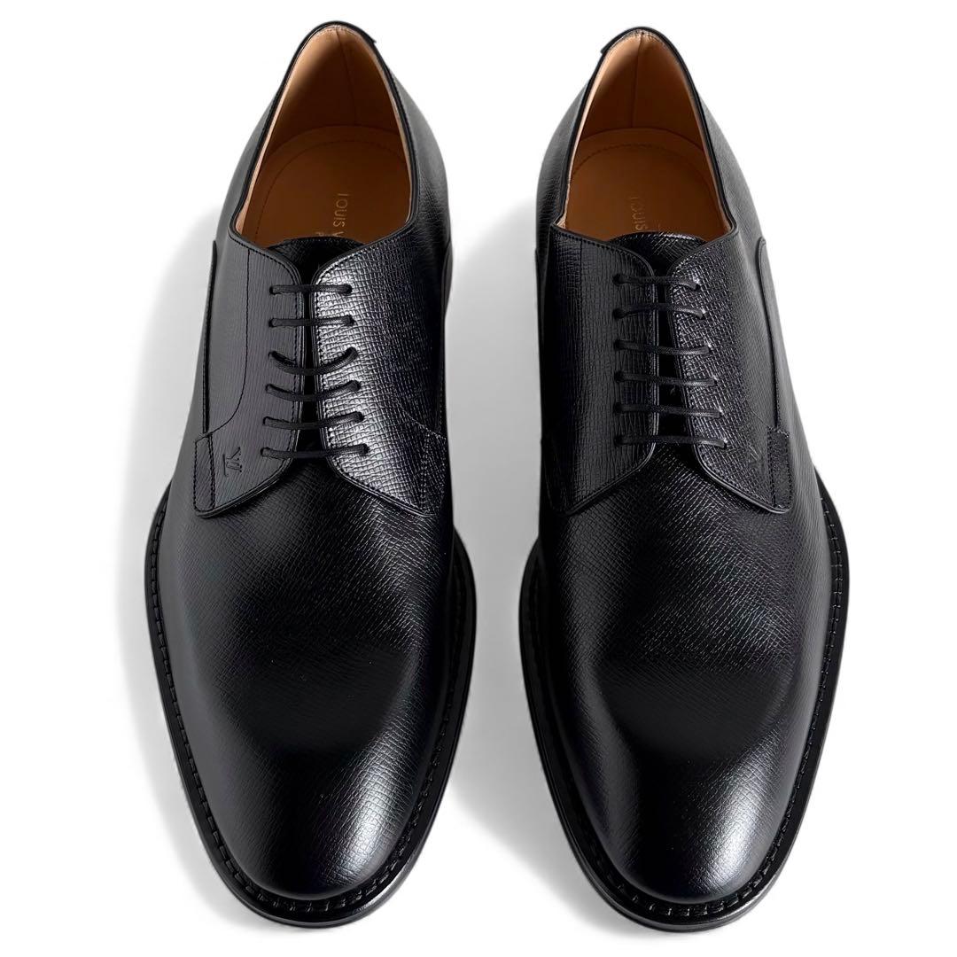 未使用 LOUIS VUITTON タイガ ダービーシューズ 8.5 LVロゴ