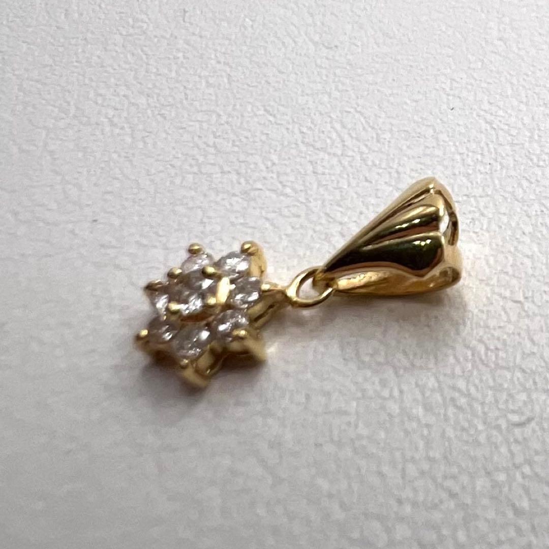 K18 ペンダント　トップ　ダイヤ8ps 0.42g ジュエリーマキ