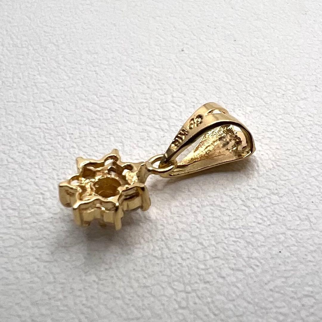 K18 ペンダント　トップ　ダイヤ8ps 0.42g ジュエリーマキ