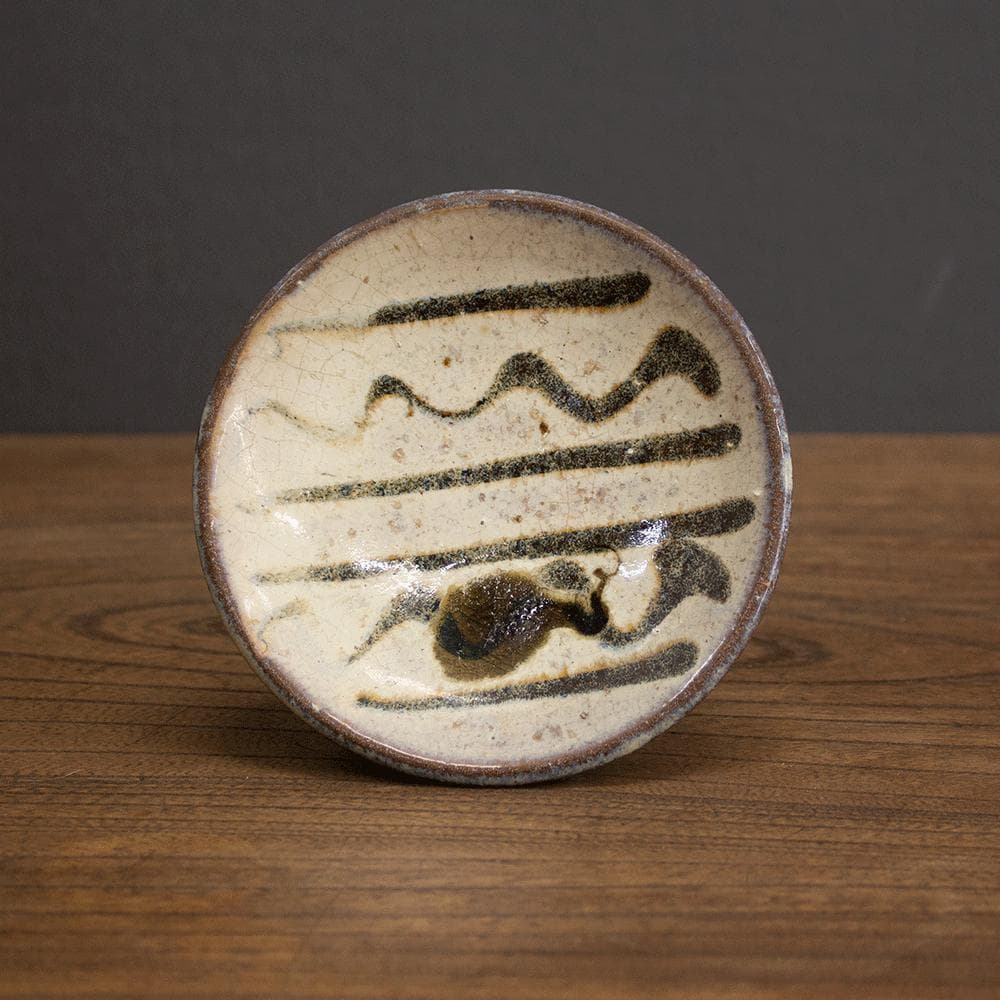 布志名焼 小皿 直径12.0cm 民芸 昭和レトロ スリップウェア（白6）