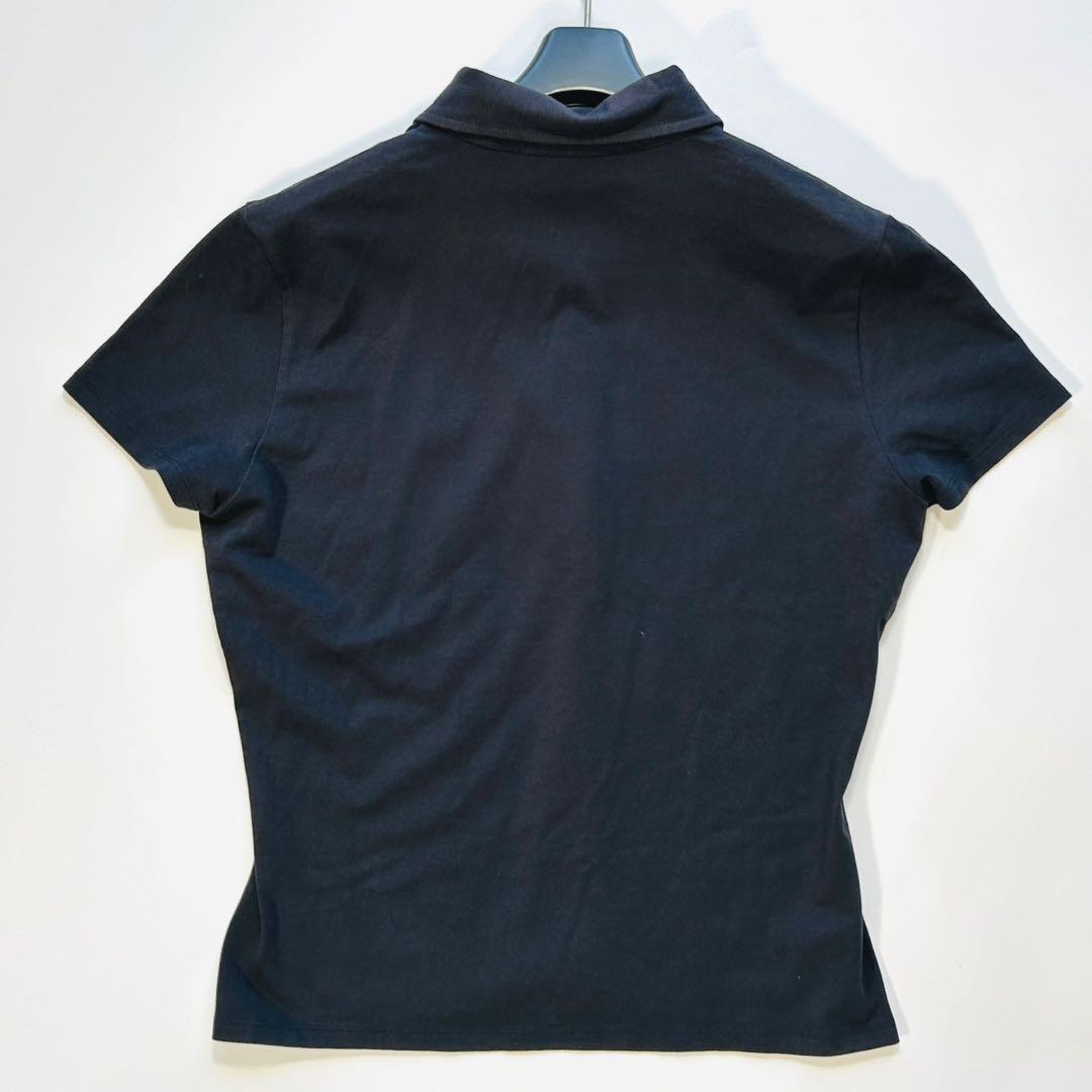 美品 セリーヌ ポロシャツ トリオンフ 刺繍 マカダム ロゴ ブラック L