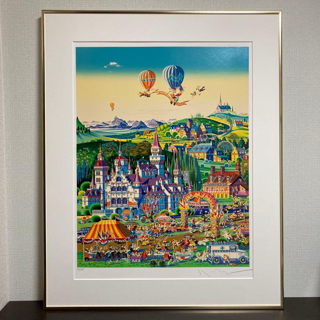 真作】ヒロ・ヤマガタ「フィニッシュライン」シルクスクリーン 直筆