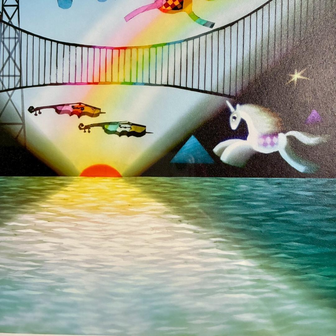 美品 藤城清治「日の出の音楽」レフグラフ 直筆サイン入り 作品保証書有