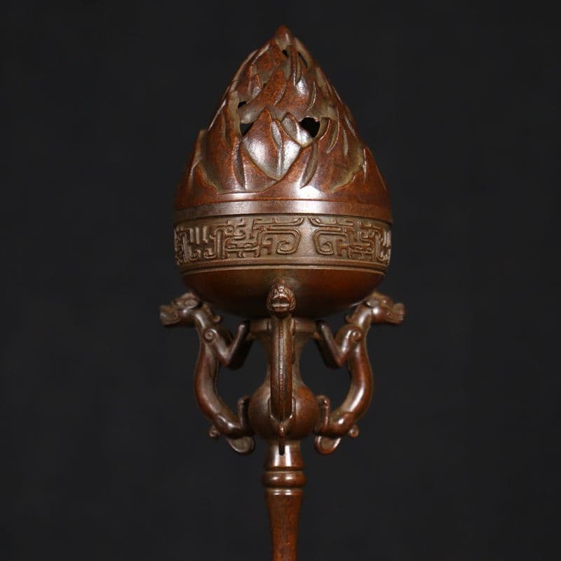 銅製 香炉 龍鳳博山香り炉 檀香炉 茶道具 香道具 装飾品 工芸品 置物