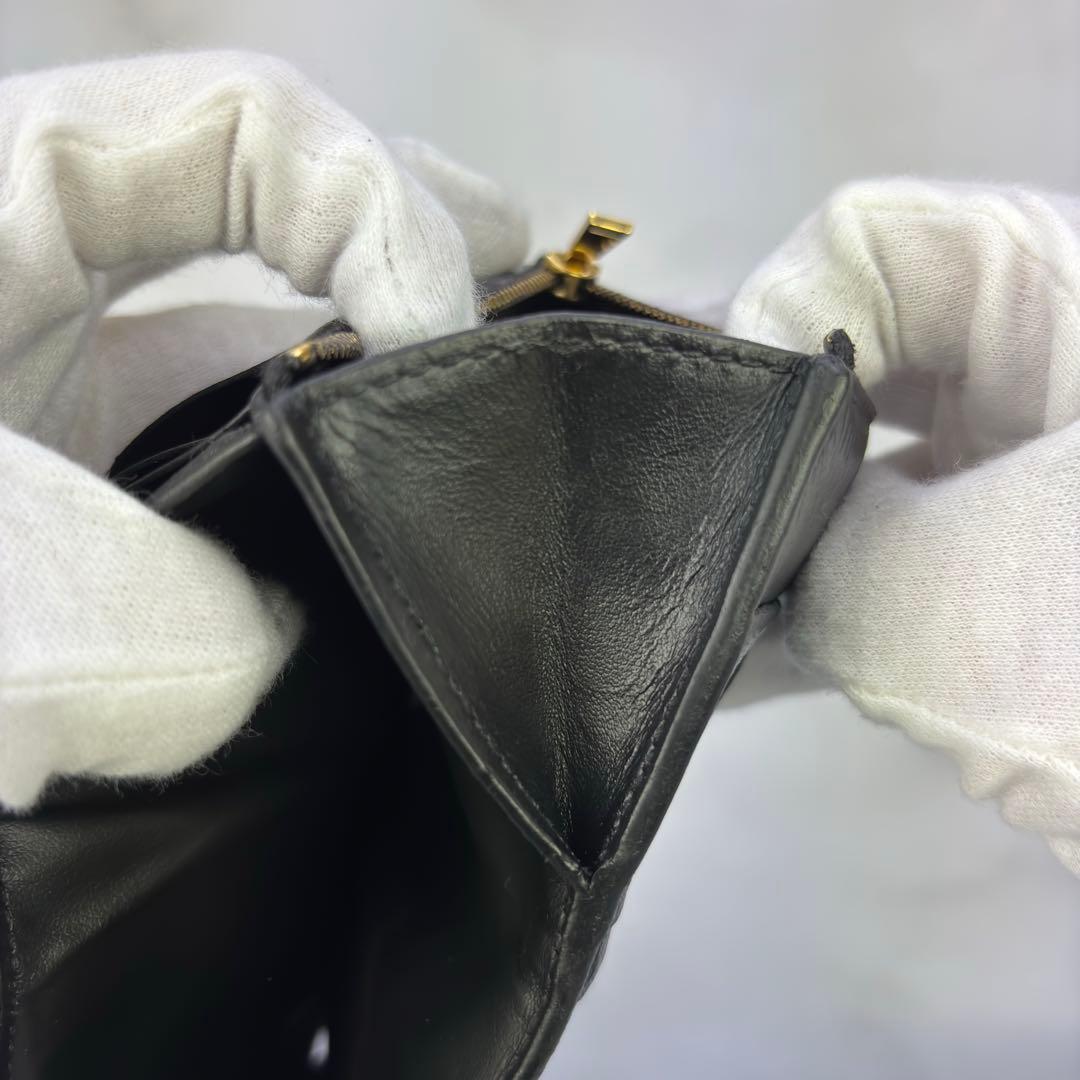 【正規品✨】BOTTEGA VENETA 三つ折り財布 ブラック