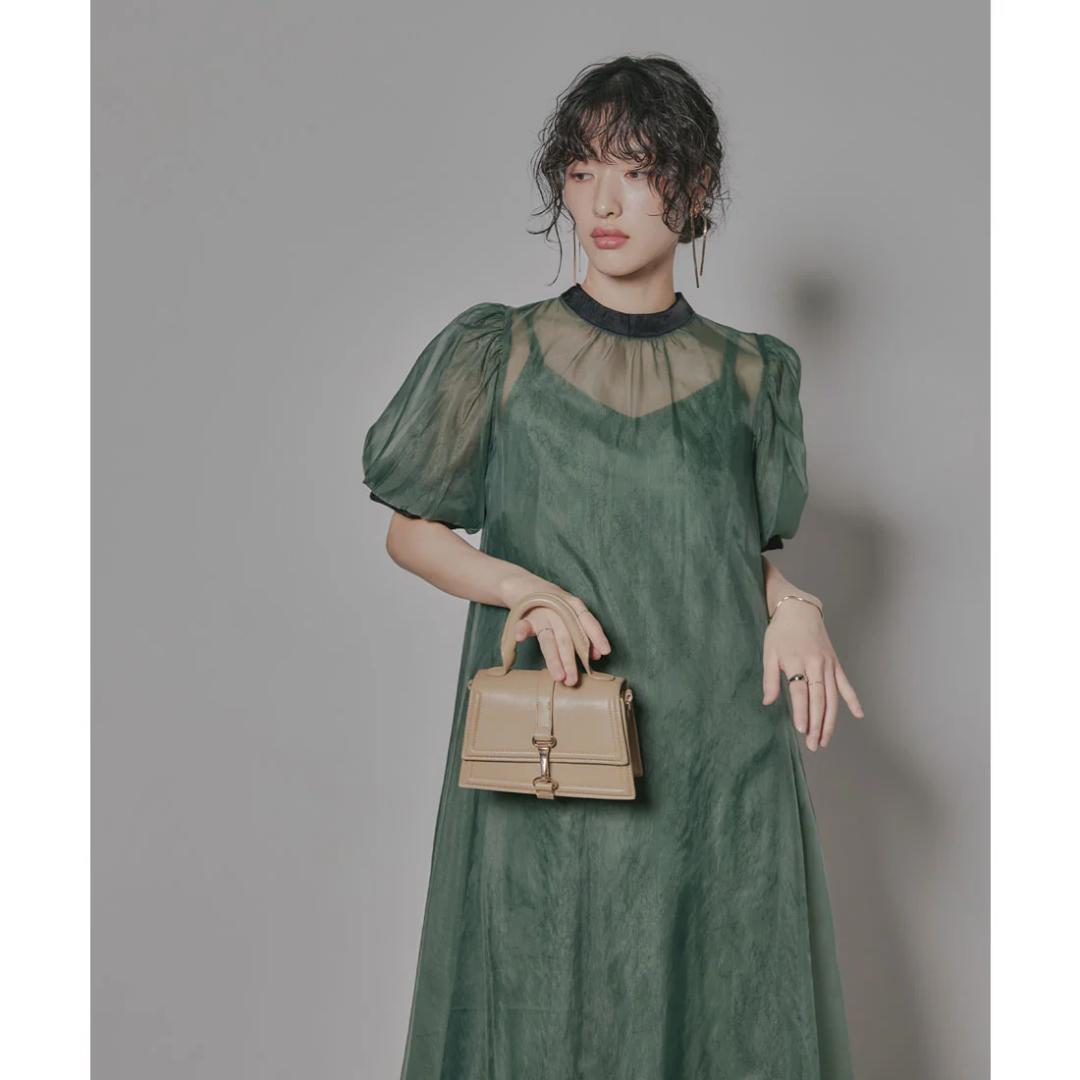 美品 niana ニアナ Aラインオーガンジーレースレイヤードドレス M 妊婦