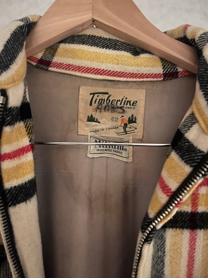 チェック柄フリースジャケット　古着　ヴィンテージ　40s 50s