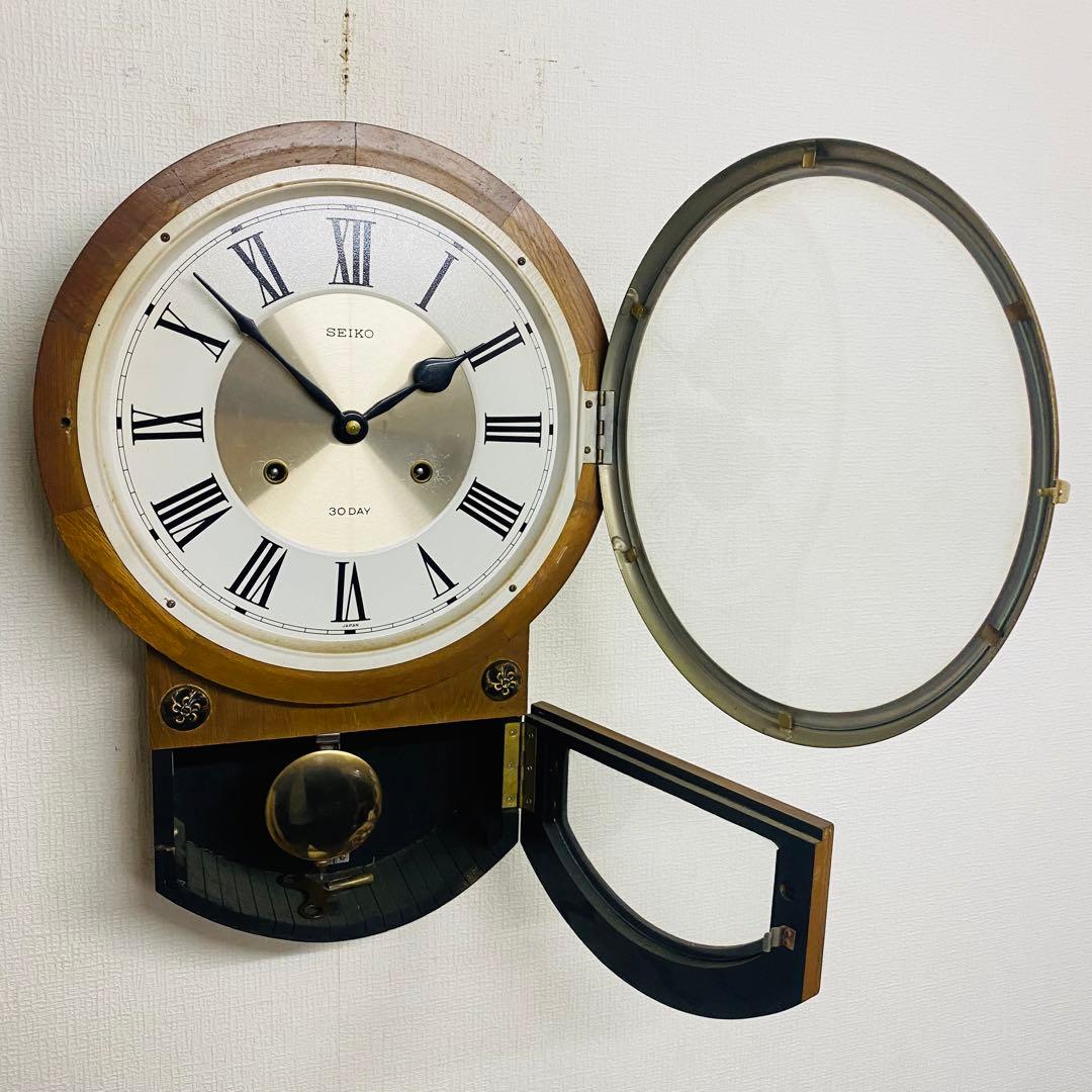 SEIKO 昭和レトロ　ゼンマイ時計　丸尾長型　30日巻　アンティーク