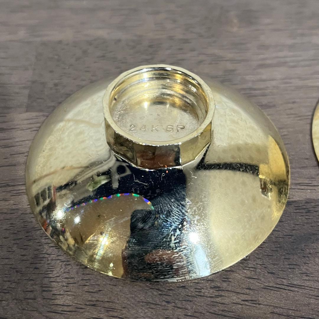 アンティーク】酒器セット 金杯 金メッキ 24Kgp 盃 急須 縁起物 古道具
