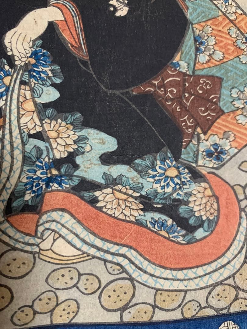 木版画 江戸時代 豐國 大判 浮世絵 美人絵 明治期 錦絵 Ukiyoe 版画