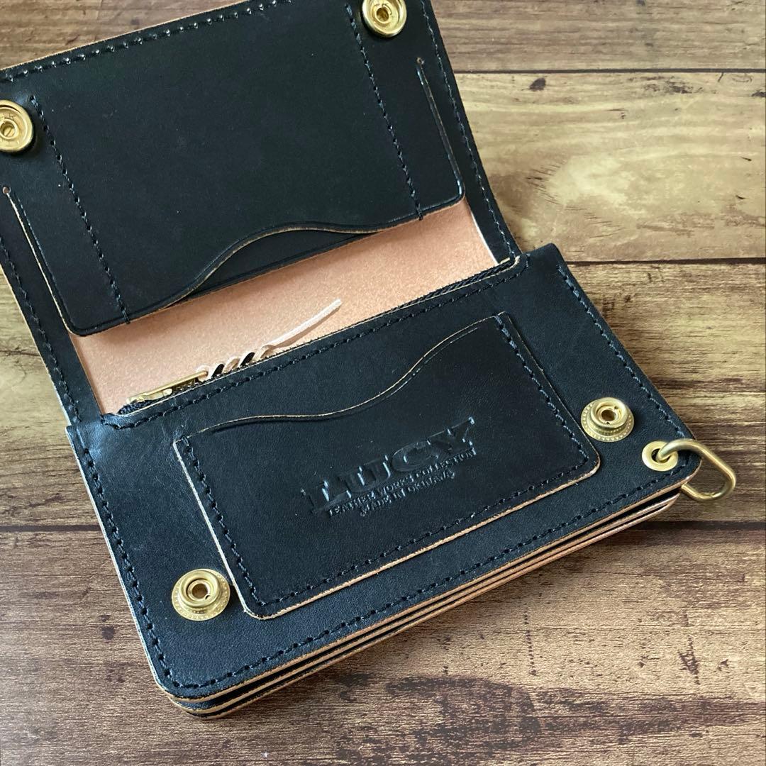 【お札を折らずに収納】国産ステアハイド トラッカーウォレット150（ミドル）3層