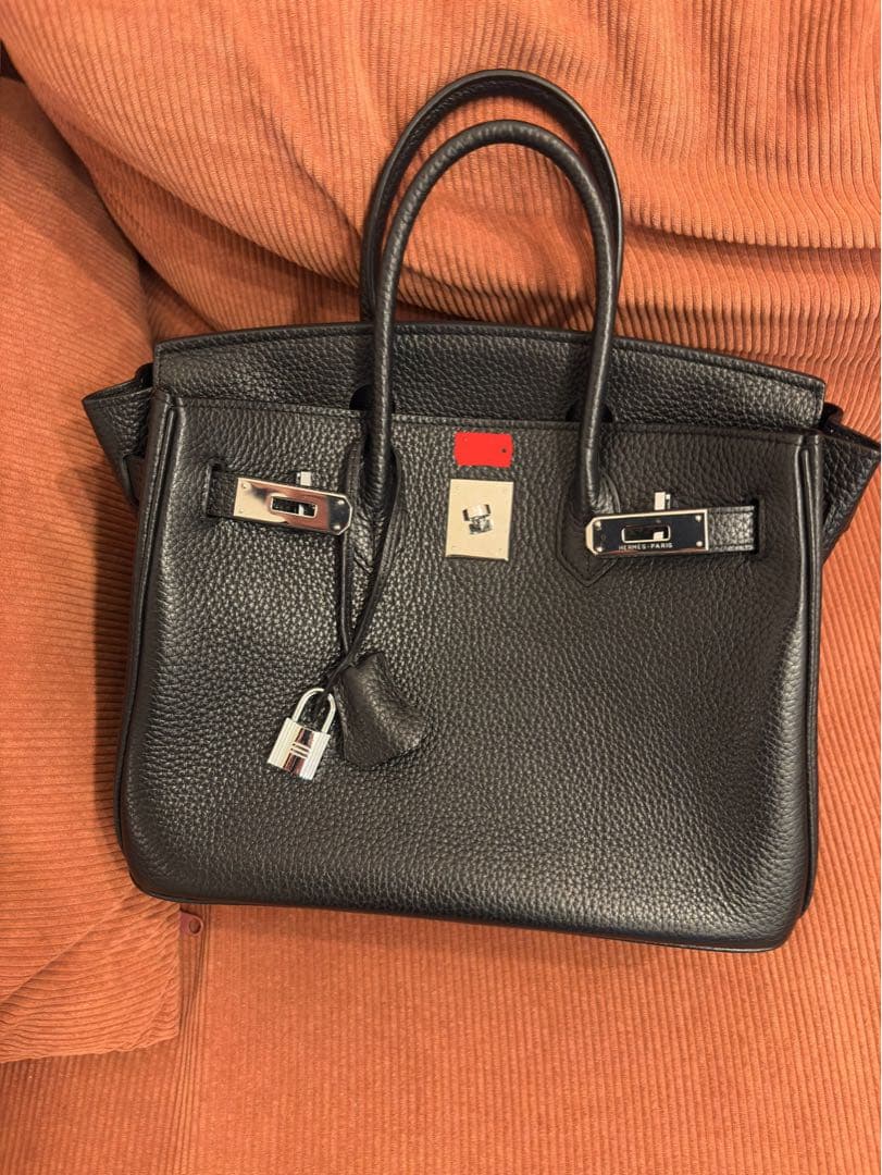 オーダーバッグ　30cm 黒　シルバー金具