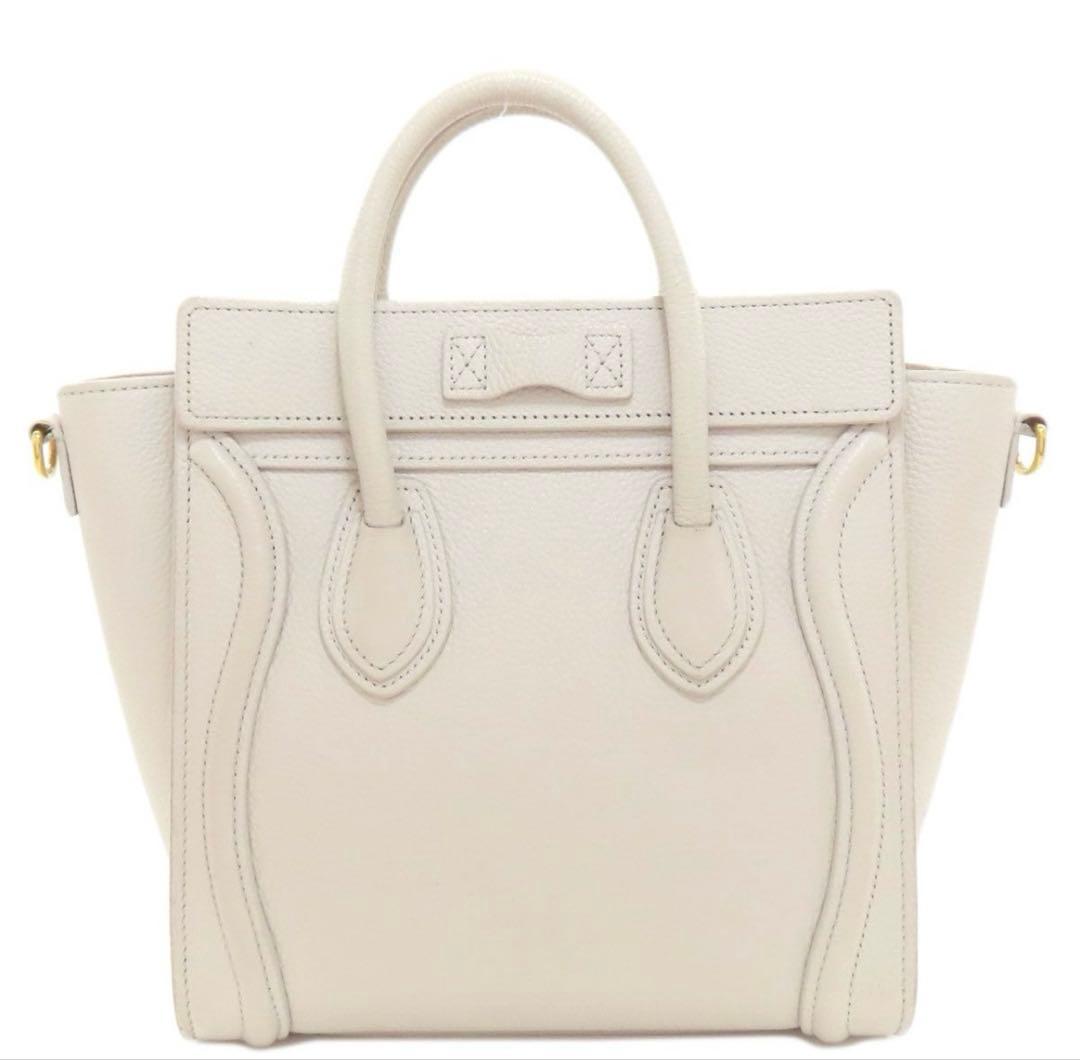 美品！！　CELINE ホワイト ラゲージナノ 189243DRU セリーヌ