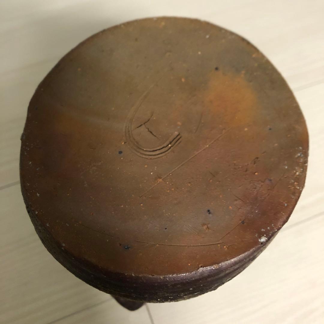 備前焼　小西陶蔵　花入　窯変　共箱　共布　栞