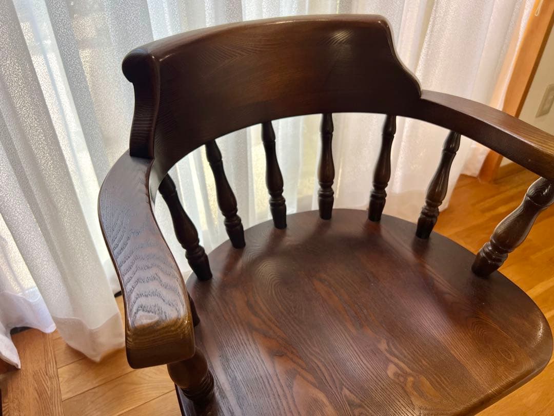 飛騨産業】回転式　高級木製アームチェア