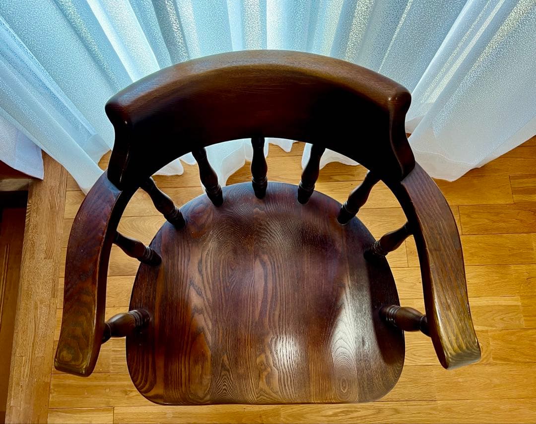 飛騨産業】回転式　高級木製アームチェア