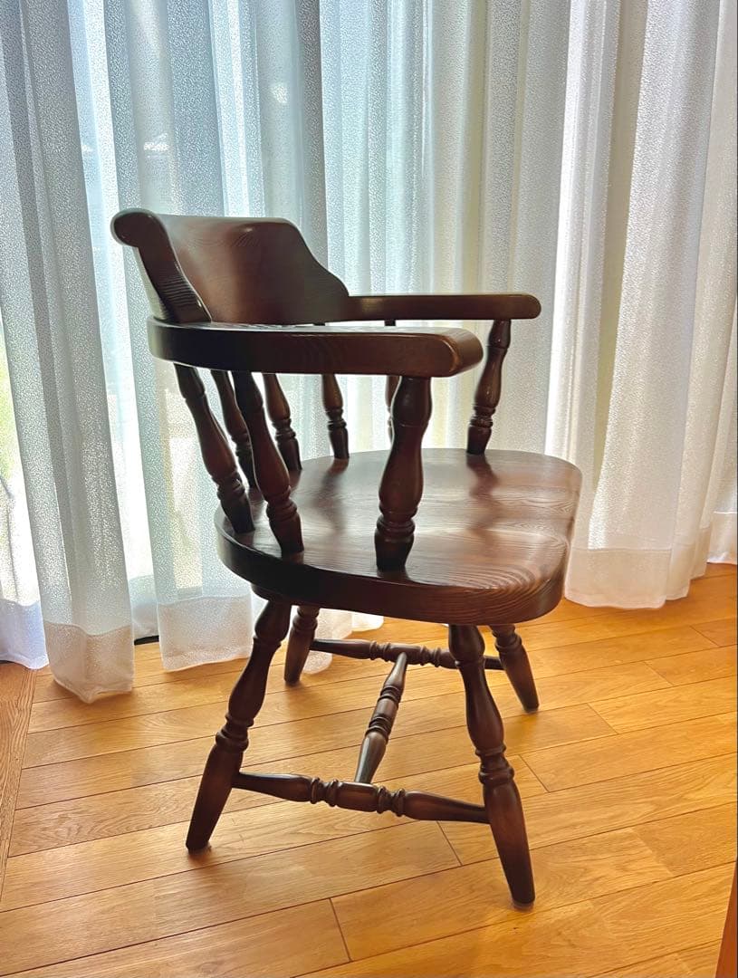 飛騨産業】回転式　高級木製アームチェア