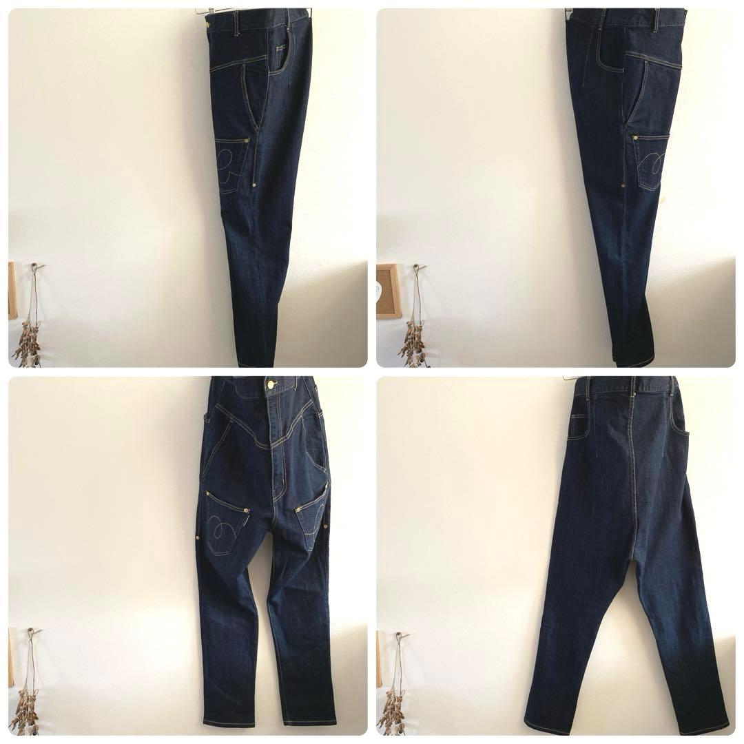 メルシーボークーmercibeaucoup うしろまえデニムパンツ 大きいサイズ