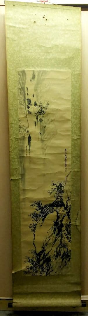 掛け軸　丙辰　夏雪堂 掛け軸 丙辰 夏雪堂 ♥掛軸 雪景図 田口 楚水 掛け軸 共箱付き 骨董品