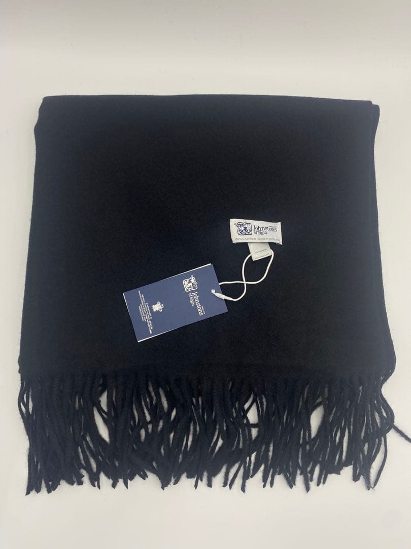 JOHNSTONS ジョンストンズ マフラー 大判ストール スカーフ ブラック