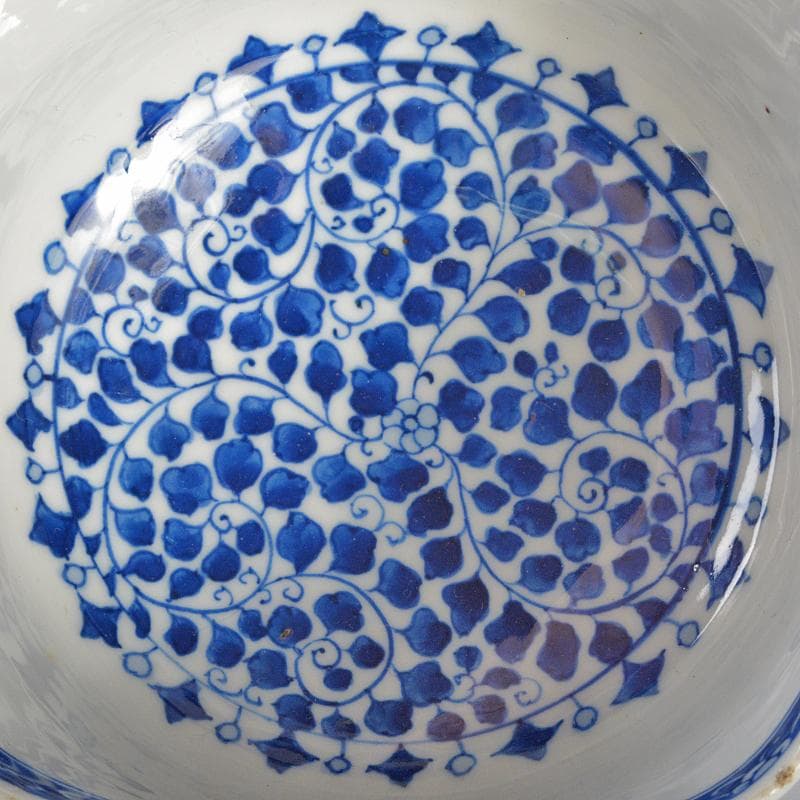 中国 青花 四君子文 四方鉢 時代箱付 M R6432