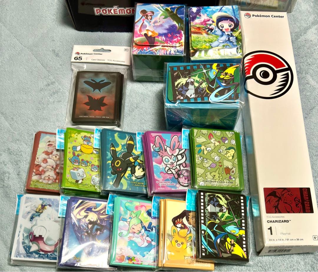 ポケカ」引退品まとめ売りセット 絶版プレイマット＆デッキ＋未開封