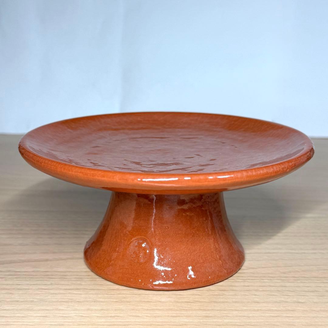 楽焼 川崎和楽 供茶 茶碗 盛物台付 赤楽 楽茶碗 茶道具 利休