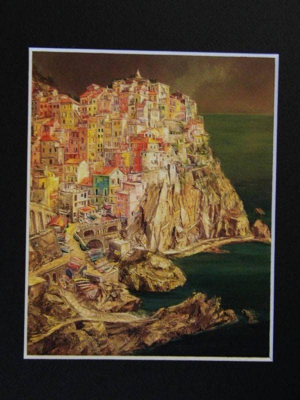 花巻碧、【岬の涯】、希少な額装用画集より、新品額装付